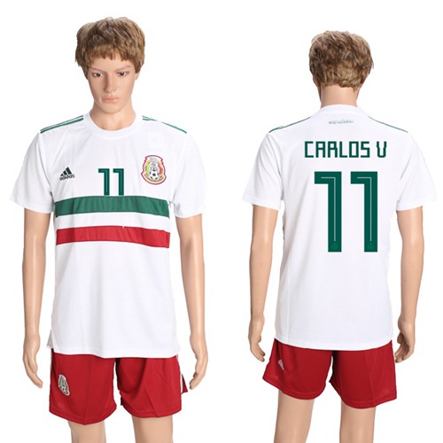 Mexico #11 Carlos V. Away Soccer Country Jersey - Click Image to Close